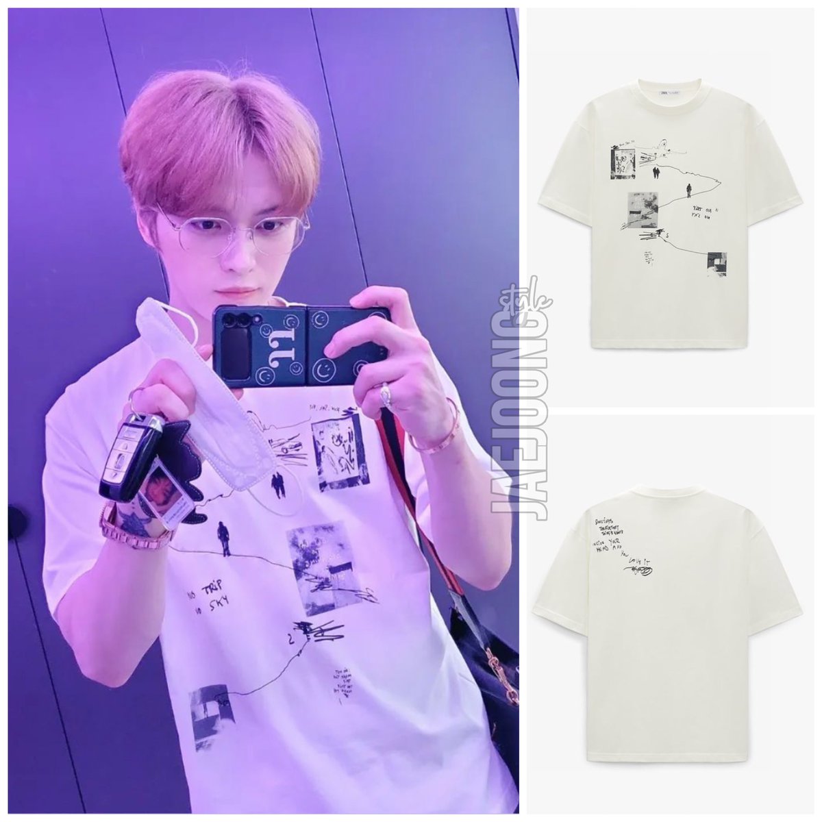ZARA T-SHIRT WITH TONAL EMBROIDERY 🧾 39.90 USD 🗓 2022.05.24