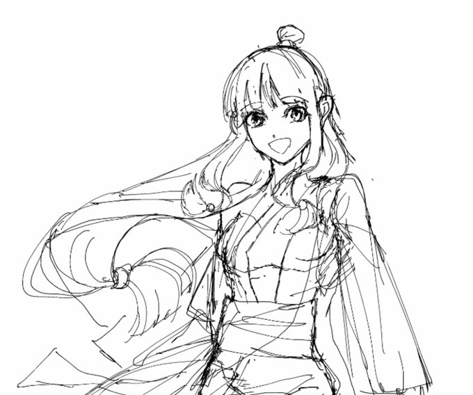 【ラフ絵】半年前、絵柄が古くて悩んでた時の、逆裁の真宵ちゃんが出てきた。右は絵柄を変えようとして、べレスになれなかった絵。いつかもう一度チャレンジしたい🤔 