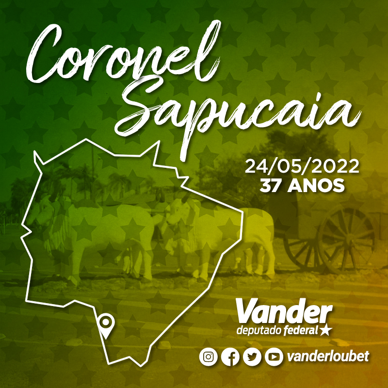 vanderloubet's tweet photo. PARABÉNS CORONEL SAPUCAIA! #AscomVander O município da Região Sul-Fronteira celebra hoje (24 de maio) 37 anos de emancipação. Seu nome é uma homenagem ao cel. Orlando Olsen Sapucaia, que serviu no 11º RC Mec. #VanderLoubet #FazMaisPorVocê #CoronelSapucaia #MatoGrossoDoSul https://t.co/2lY1pm2RTC