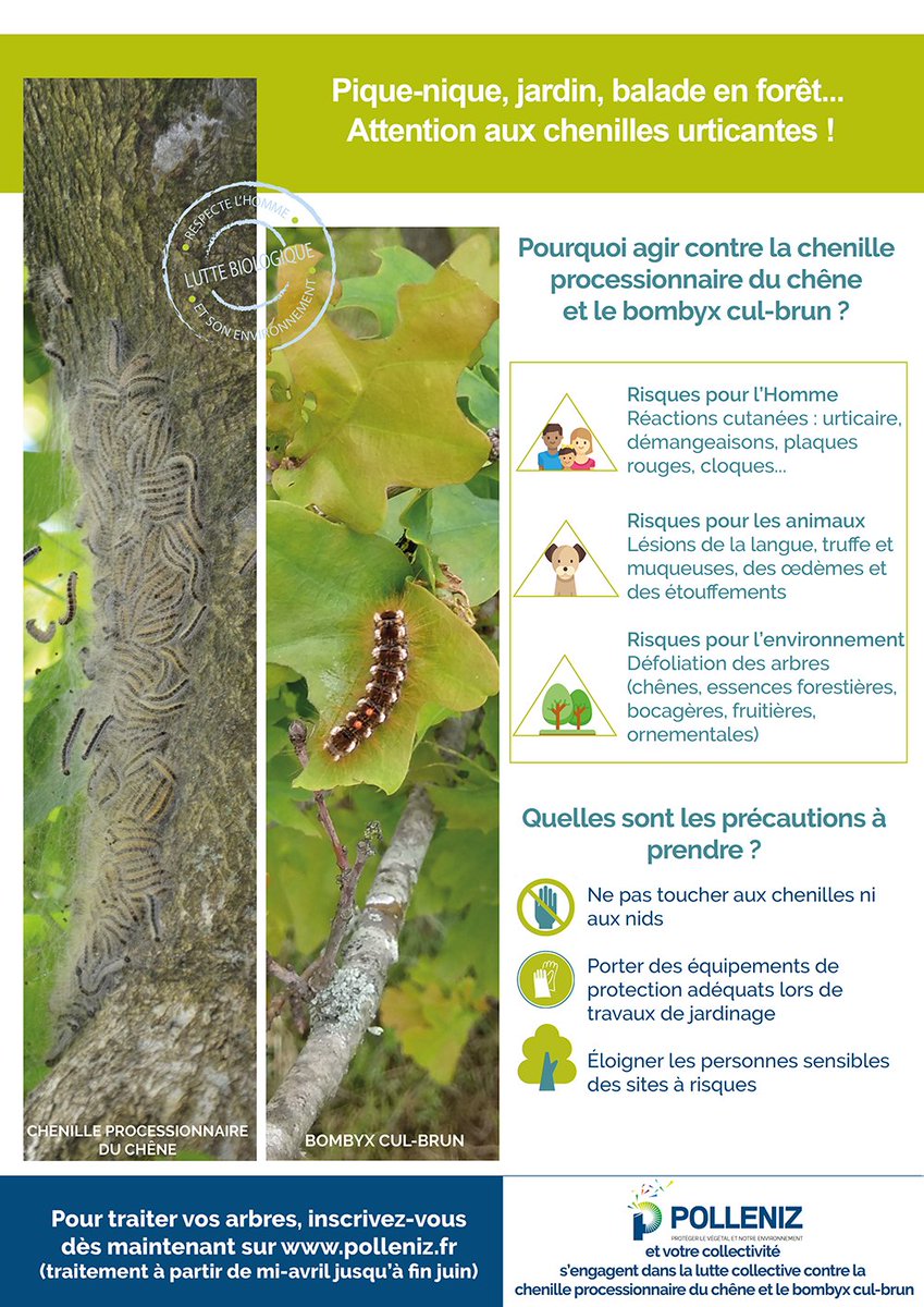 POLLENIZ_PDL's tweet image. [#ChenillesProcessionnaires]
J-7 avant la fin des inscriptions à la lutte Chenilles processionnaires du Chêne et Bombyx !

N'oubliez pas, vous avez jusqu'au 31/05 pour vous inscrire ➡ buff.ly/2B697f2