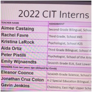 Congratulations to School of the Arts School Psychologist, Peter Pistilli for being named a 2022 CIT Intern of the year!  

#wearesotastrong #citintern