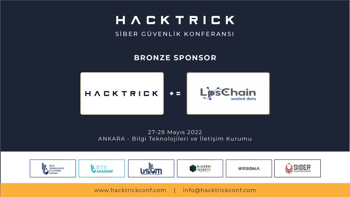 Hacktrick22'ye BRONZE sponsorlukla destek olan LpsChain'e teşekkür ederiz. 

#hacktrick22

<a href="/lpschain/">LpsChain</a>
