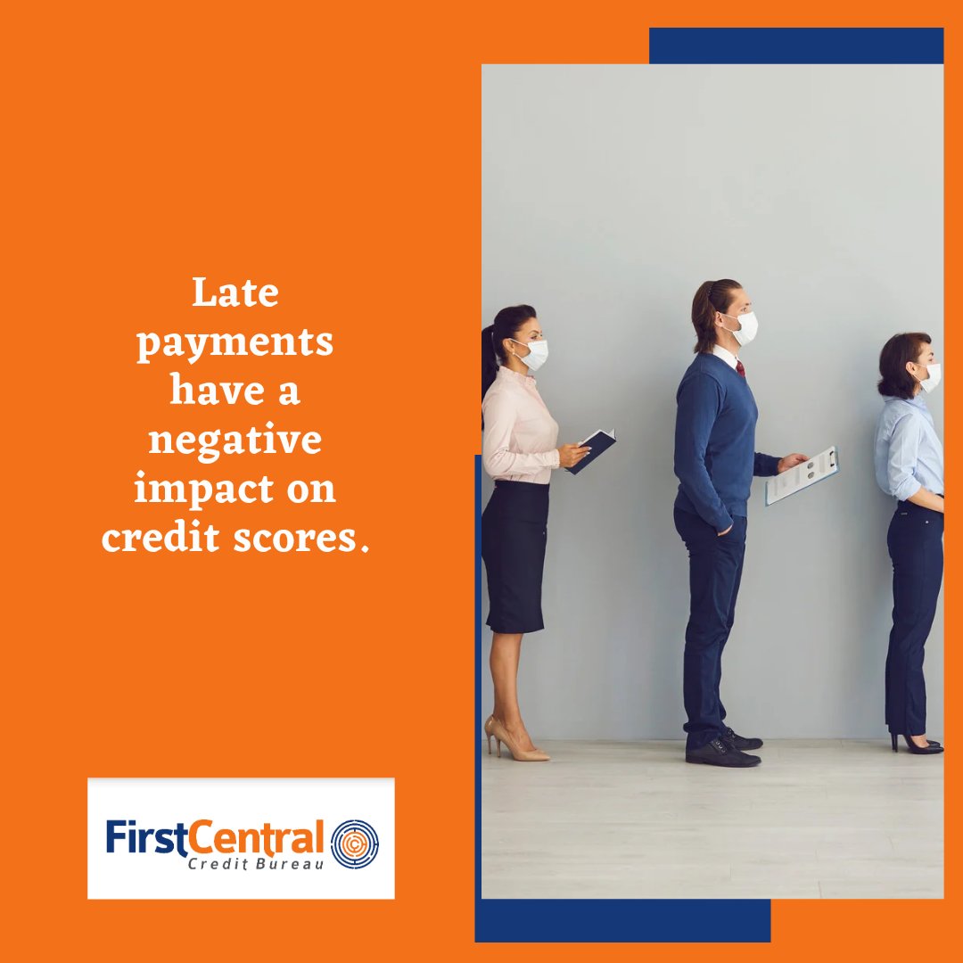 firstcentralng's tweet image. Late payments, have a negative impact on credit scores; but, if a late payment was incorrectly reported on your credit report and you had this wrong information removed through the dispute process, your credit ratings will most likely rise.
#Tuesday
#Knowyourcreditscore