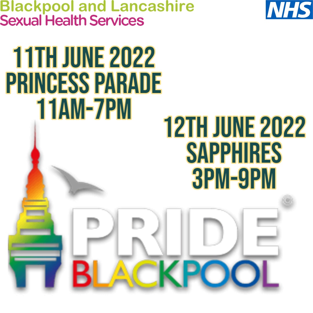 🏳️‍🌈 Full sexual health and HIV screening at Blackpool Pride 🏳️‍🌈Free goodie bag with every test 😉 11th June 2022 - Princess Parade 11am- 7pm 12th June 2022- Saphires, Talbot Road 3pm-9pm @BTHLancsU25SH @BlackpoolHosp #Blackpoolpride #loveislove #LGBTQ+ #gaypride #sexualhealth
