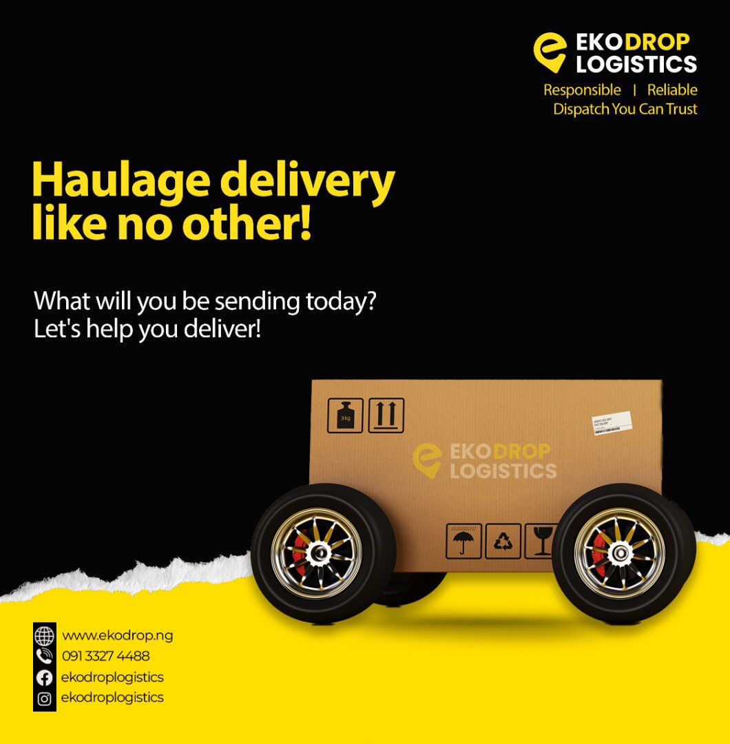 Why haven't you sent in your orders yet? Yes you! ☹️

Be rest assured, we will deliver safe and in time.
Clients who do business with us
Come back with more refferal  😁

Choose Ekodrop today!
Send a DM now
#JesseKingBuga #Headies #logistics