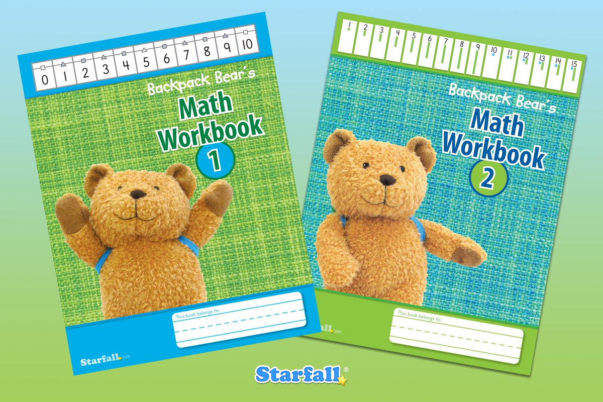 Starfalledu's tweet image. Kindergarten math workbooks only $3.95 a set! Students learn about: 
Numbers 1-20
Patterns
Measurement
Shapes
Subitizing and math bonds
Addition
Subtraction
Measurement
...and more!
store.starfall.com/.../backpack-b…...
#kmath #mathworkbooks