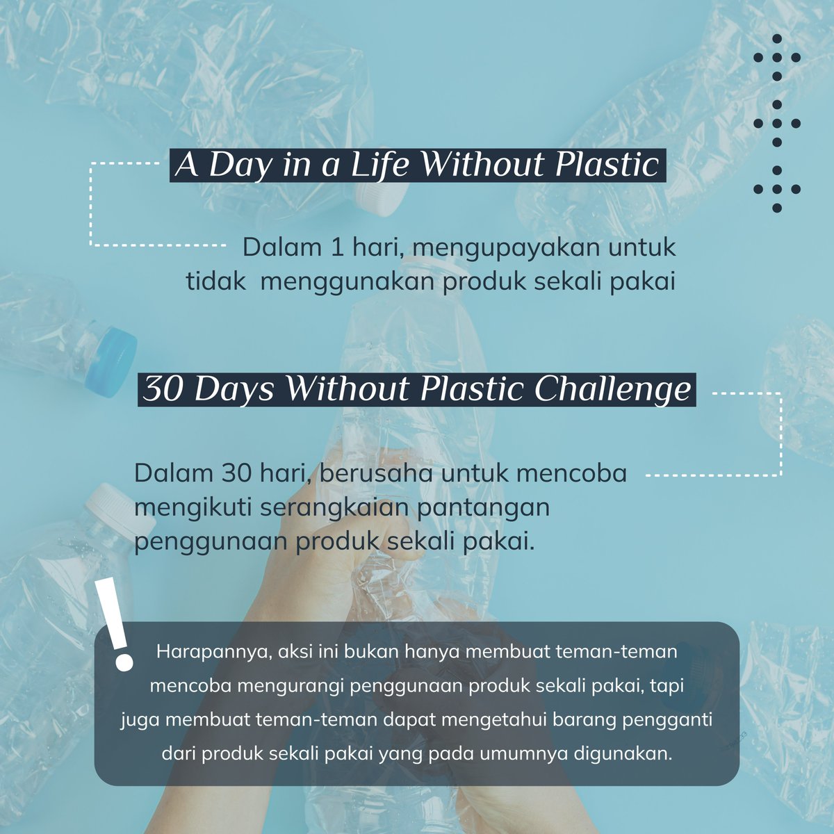 Bumi adalah rumah semua makhluk hidup,maka jaga dan lestarikan dengan tidak menggunakan produk sekali pakai
<a href="/LPDP_RI/">#DiriUntukNegeri</a> 

#LPDP #PK186 #JenggalaSamudra #BersamaBangunNegeri #DiriUntukNegeri #AkuPastiMengabdi #SDMUnggulIndonesiaMaju #SatuDekadeLPDPSemakinBerintegritas #KampanyeSosial