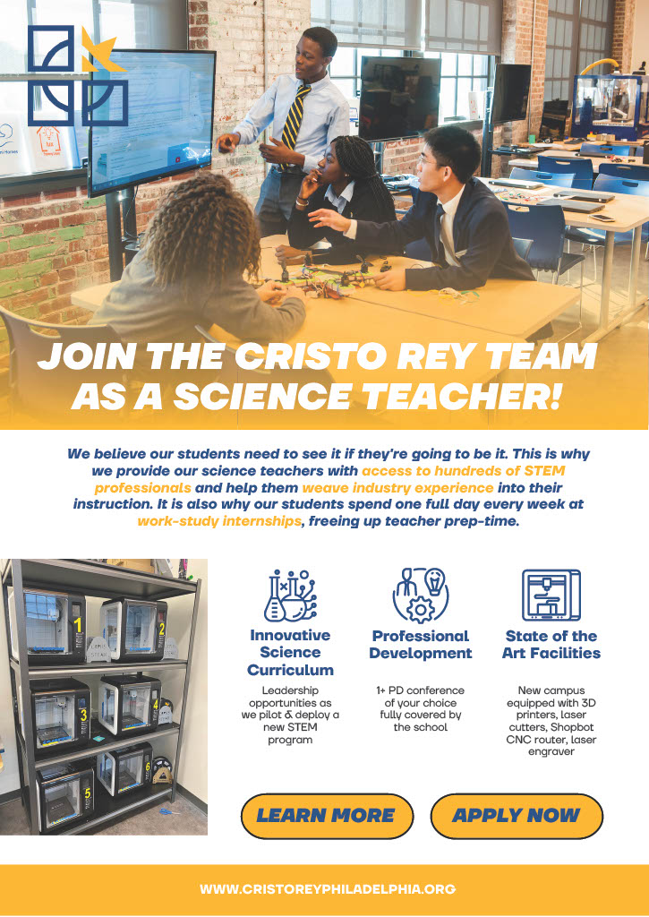 Calling all #STEM and #scienceed teachers! Our @crphs team is growing! Apply on our website or reach out to me for more information. #edchat #highschool