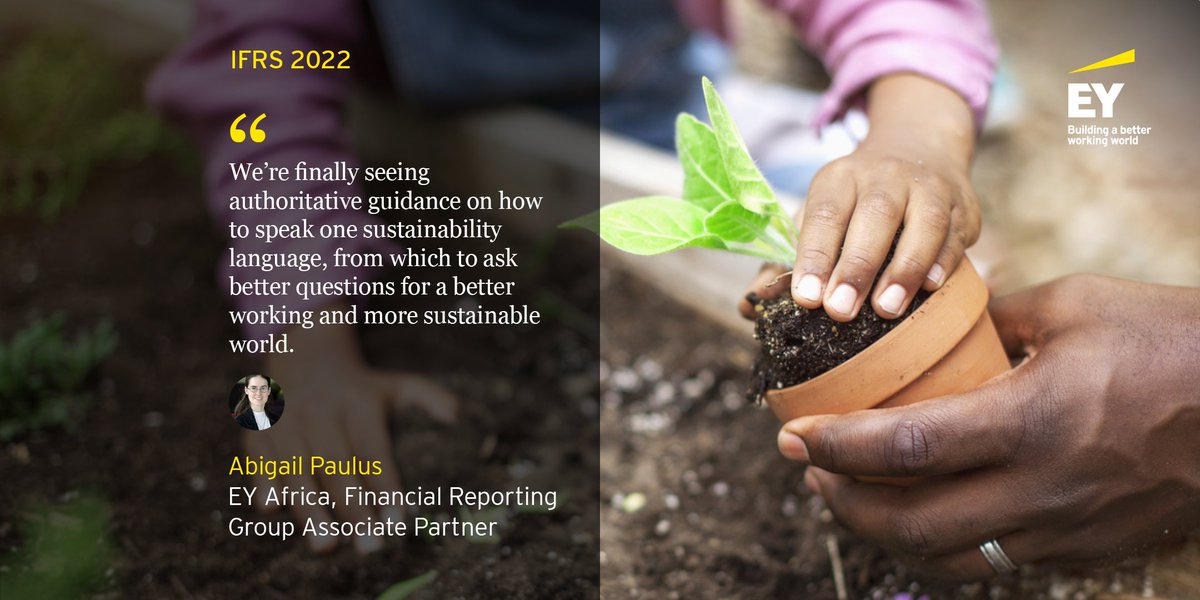 EY_Africa's tweet photo. Join us at our upcoming Financial Reporting Update, where will highlight an update on the changing global sustainability reporting landscape, and the recent international developments. 26 May 2022
3pm – 4pm (CAT)
Register | #FRU #IFRS #EYReporting
https://t.co/NIxWs884Ua https://t.co/yP6fssIJCj