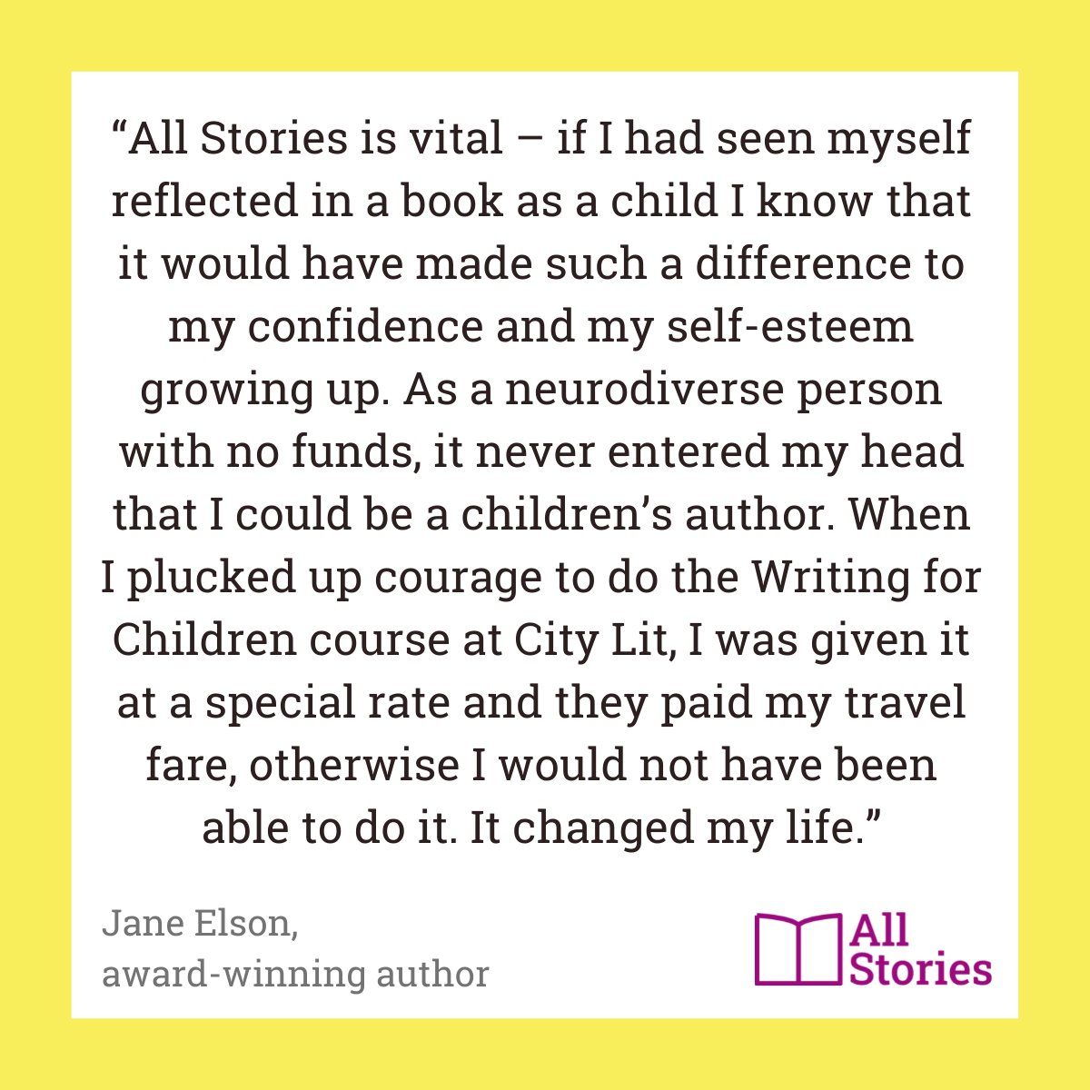 AllStoriesWrite's tweet photo. βAll Stories is vital β if I had seen myself reflected in a book as a child I know that it would have made such a difference to my confidence and my self-esteem growing up.β @JJELSON35, award-winning author.
#AllStories #allstorieswrite #representation #inclusion #diversity https://t.co/Y5pk8w41S1
