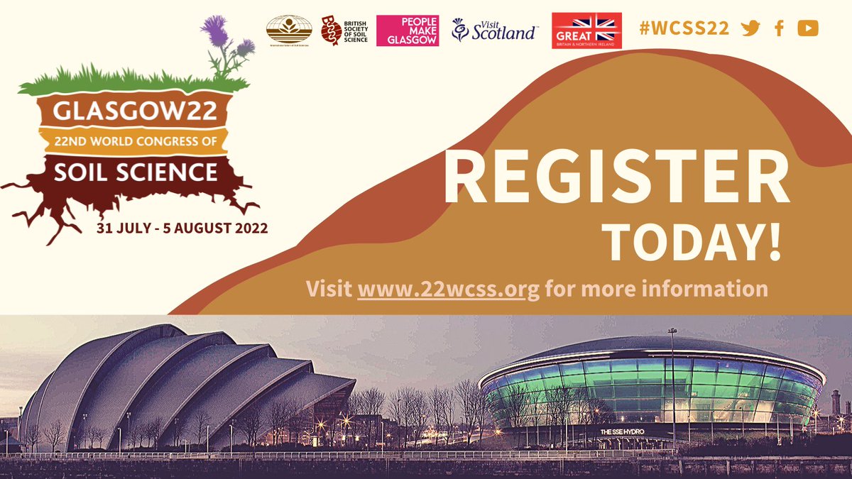 WCSS22 (@worldsoils2022) on Twitter photo Join us at #WCSS22 to explore #Soil #Science in the beautiful #Glasgow. Don’t miss out, #register here today!
22wcss.org/registration/
<a href="/SECGlasgow/">Scottish Event Campus</a> <a href="/VisitScotland/">VisitScotland</a> <a href="/VisitBritain/">VisitBritain 🇬🇧</a> <a href="/IUSS_ORG/">International Union of Soil Sciences</a> <a href="/Soil_Science/">British Society of Soil Science</a>
#SoilScience #Soil #BSSS #IUSS #WorldCongress Join us at #WCSS22 to explore #Soil #Science in the beautiful #Glasgow. Don’t miss out, #register here today!
22wcss.org/registration/
<a href="/SECGlasgow/">Scottish Event Campus</a> <a href="/VisitScotland/">VisitScotland</a> <a href="/VisitBritain/">VisitBritain 🇬🇧</a> <a href="/IUSS_ORG/">International Union of Soil Sciences</a> <a href="/Soil_Science/">British Society of Soil Science</a>
#SoilScience #Soil #BSSS #IUSS #WorldCongress