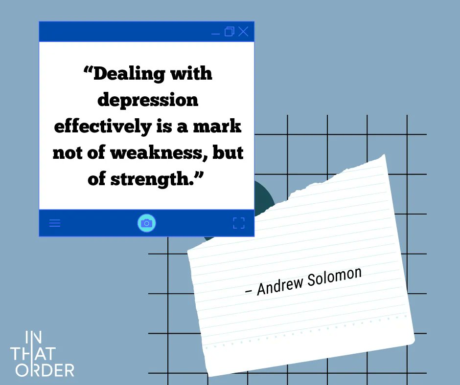 InThatOrderApp's tweet image. “Dealing with depression effectively is a mark not of weakness, but of strength.” – Andrew Solomon
inthatorder.app

#mentalhealth #mentalhealthawareness #mentalhealthsupport #student #mentalhealthapp #inthatorderapp