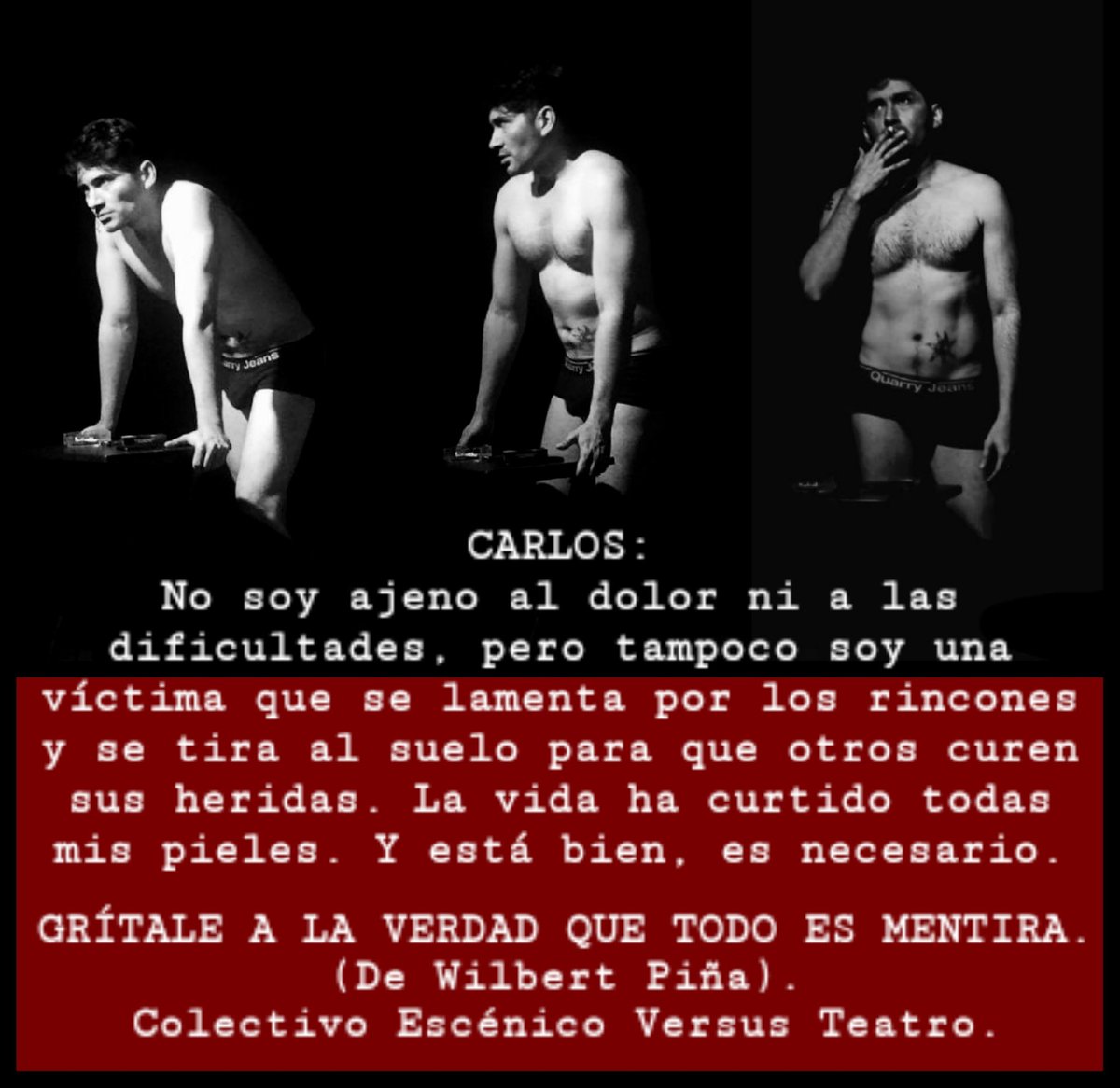 LordNaked's tweet photo. No solo se trata de provocar, sino de sacudir e incomodar con la verdad, expuesta sin mojigaterías ni disculpas.
(Wilbert Piña). ☆
#MrPineapple ☆
#HagoTeatroLuegoExisto ☆
#VersusTeatro ☆ #DécimoAniversario ☆ https://t.co/4xUd7x9gl8