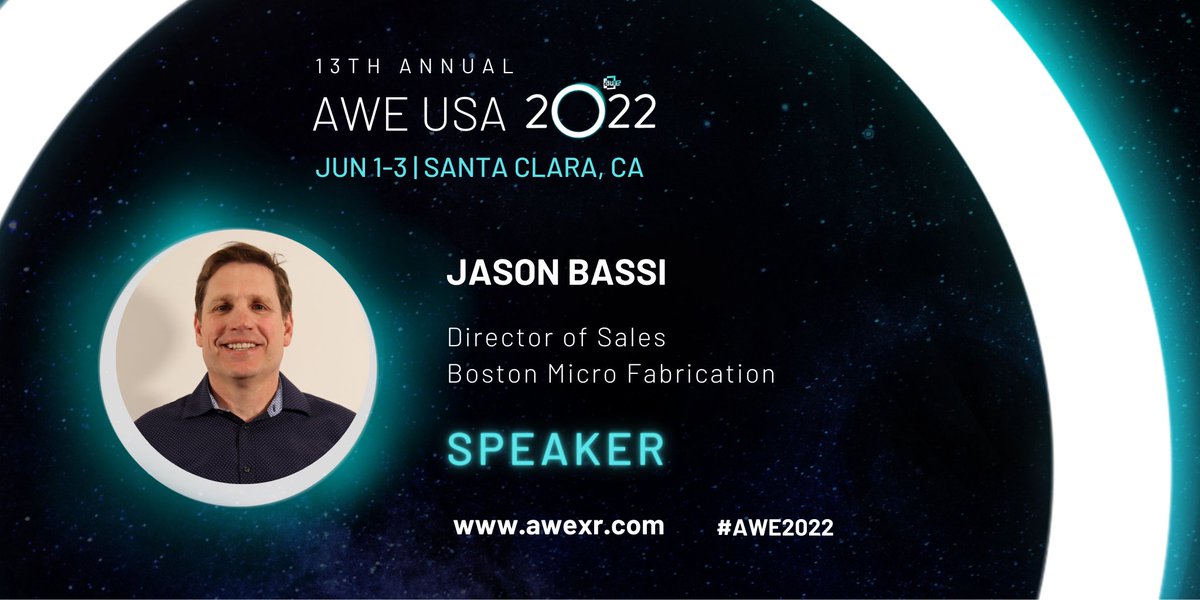 bmf3d's tweet photo. Don’t miss Jason Bassi speaking at @ARealityEvent in #SantaClara, CA on June 3rd! Jason will be speaking about ‘Micro 3D Printing for Applications in #AR and #VR’ from 9:30pm to 9:55pm! https://t.co/Mym5nxzaci
#speakingsession #tradeshow https://t.co/9pFdHEGfCs