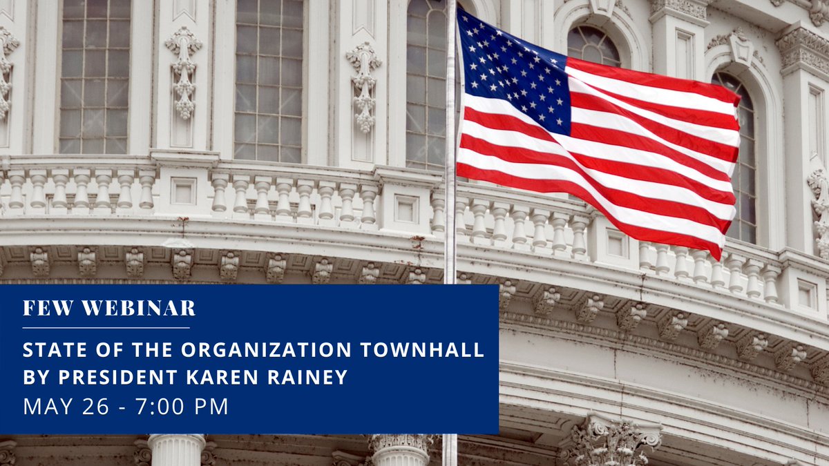 FEWNational's tweet photo. Don't miss out on tomorrow's State of the Organization Townhall with FEW President Karen Rainey! President Rainey will lead an insightful discussion on the state of the organization and recap all the activities going on within FEW. Register now: https://t.co/lEaU5NV7sx https://t.co/WXJa2raoJK