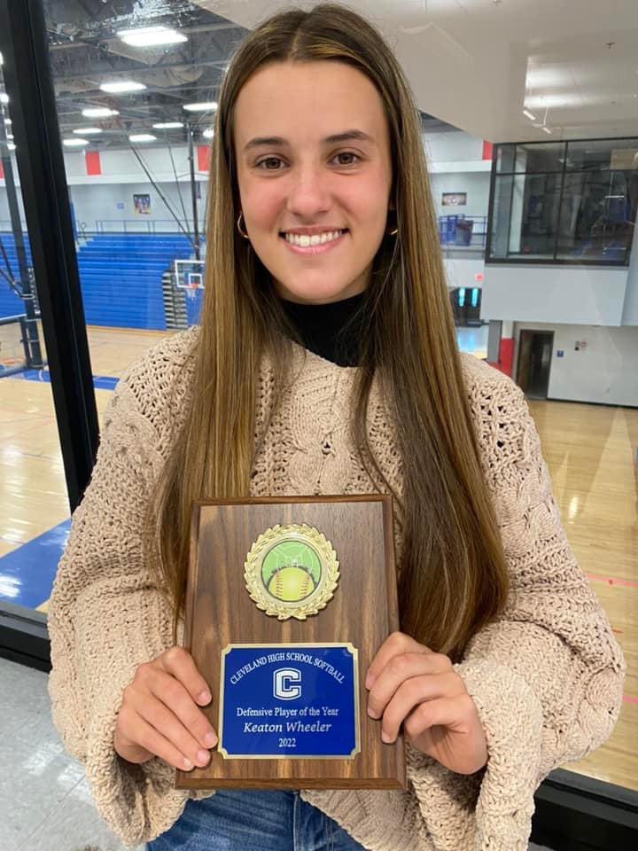 Thankful to receive Defensive Player of the Year for the 2022 season. Thank you <a href="/CHS_RaiderSBall/">Cleveland High School Softball</a> for another amazing year! One last ride!❤️