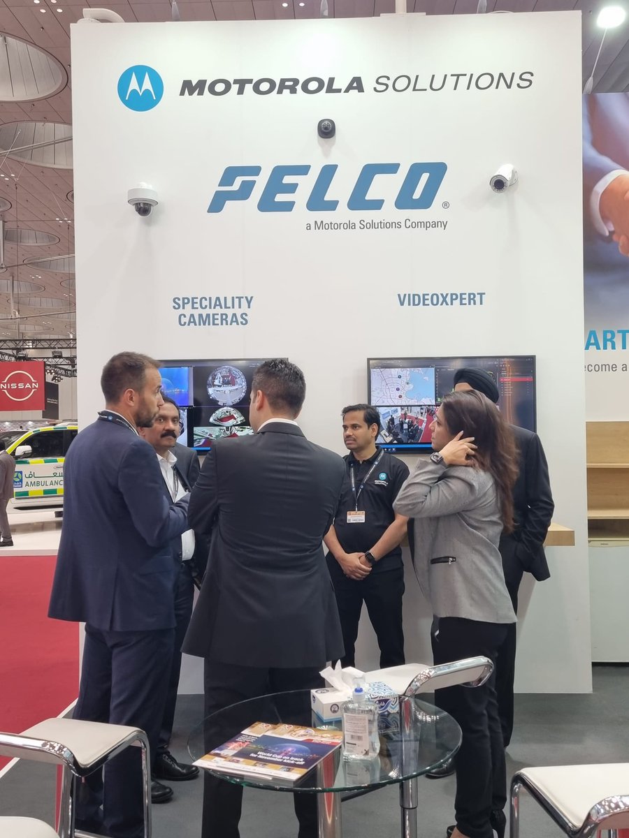 pelcovideo's tweet photo. Busy day at @MotoSolutions #Pelco stand at #MilipolQatar! Visitors have seen the #VideoXpert — #AccessControl Manager integration & how #AI-powered #analytics can help with detecting, verifying & responding to incidents. Register now & visit stand E004: https://t.co/dHdCxcKeTB https://t.co/dt23LzcR90