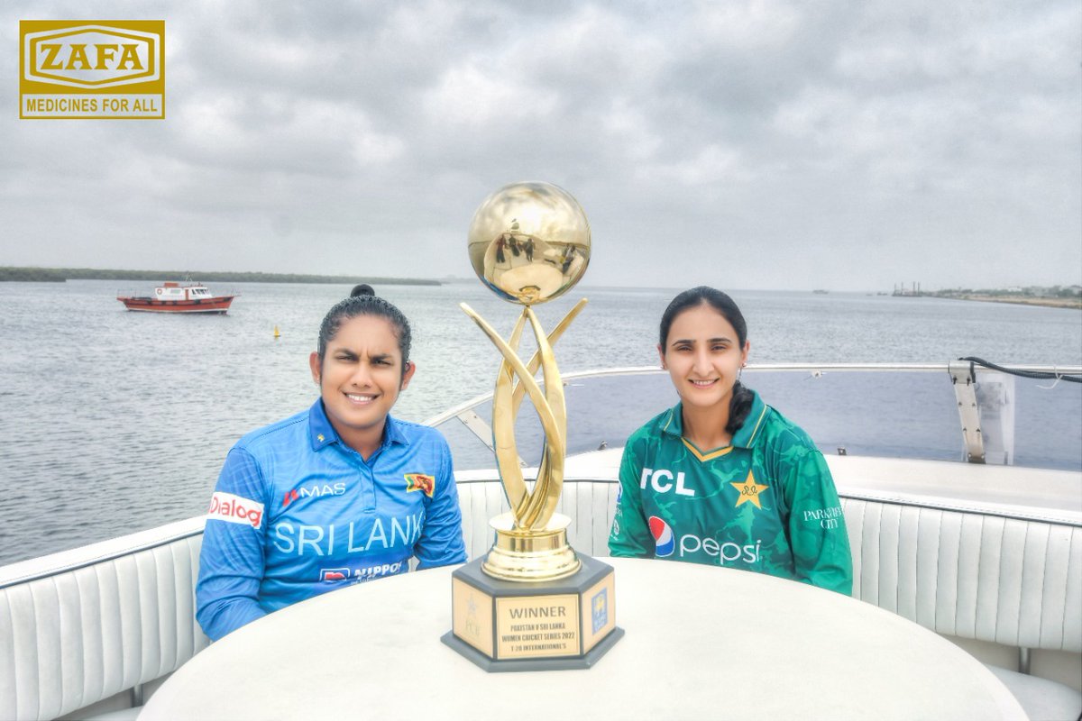 ZafaPharmaLtd's tweet photo. ZAFA hosted the unveiling of the Pakistan vs Sri Lanka Trophy on a beautiful boat ride in the Arabian Sea. The ZAFA Group is proud to support Pakistan's sports community. @TheRealPCB  @58Chamari @maroof_bismah @OfficialSLC https://t.co/39CJ1xBkNP