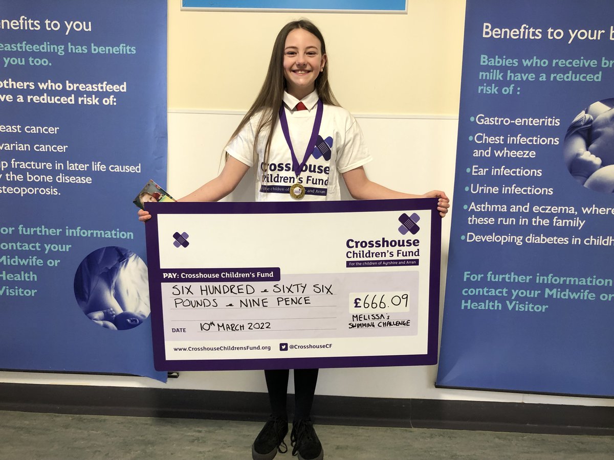 Swimming the Channel and back? No bother😎 

Our fundraising hero Melissa, of <a href="/SASTSWIM/">South Ayrshire Swim Team</a>, generated £666 for Crosshouse Children’s Fund by doing exactly that 🏊 

Read more: bit.ly/Melissas-Swim-…