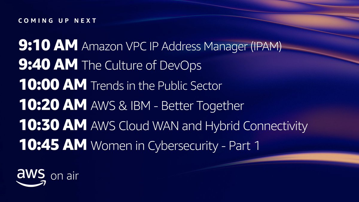 AWSonAir's tweet image. ⌚️⌚️AWS On Air is live at the WWPS Summit in D.C. #AWSSummit #awsonair #demos