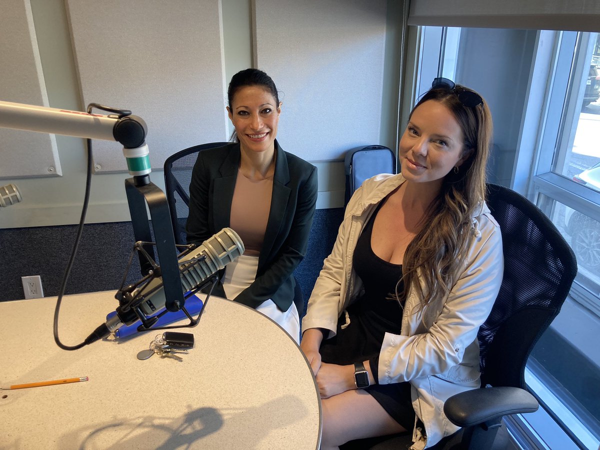 Double booked guests this morning - Nathalie Kamel from the <a href="/LGH_Foundation/">Lakeshore General Hospital Foundation</a> and Victoria Lang from the @MSSocietyCanada. I swear to God I didn’t double book them deliberately. I’m not that clever.