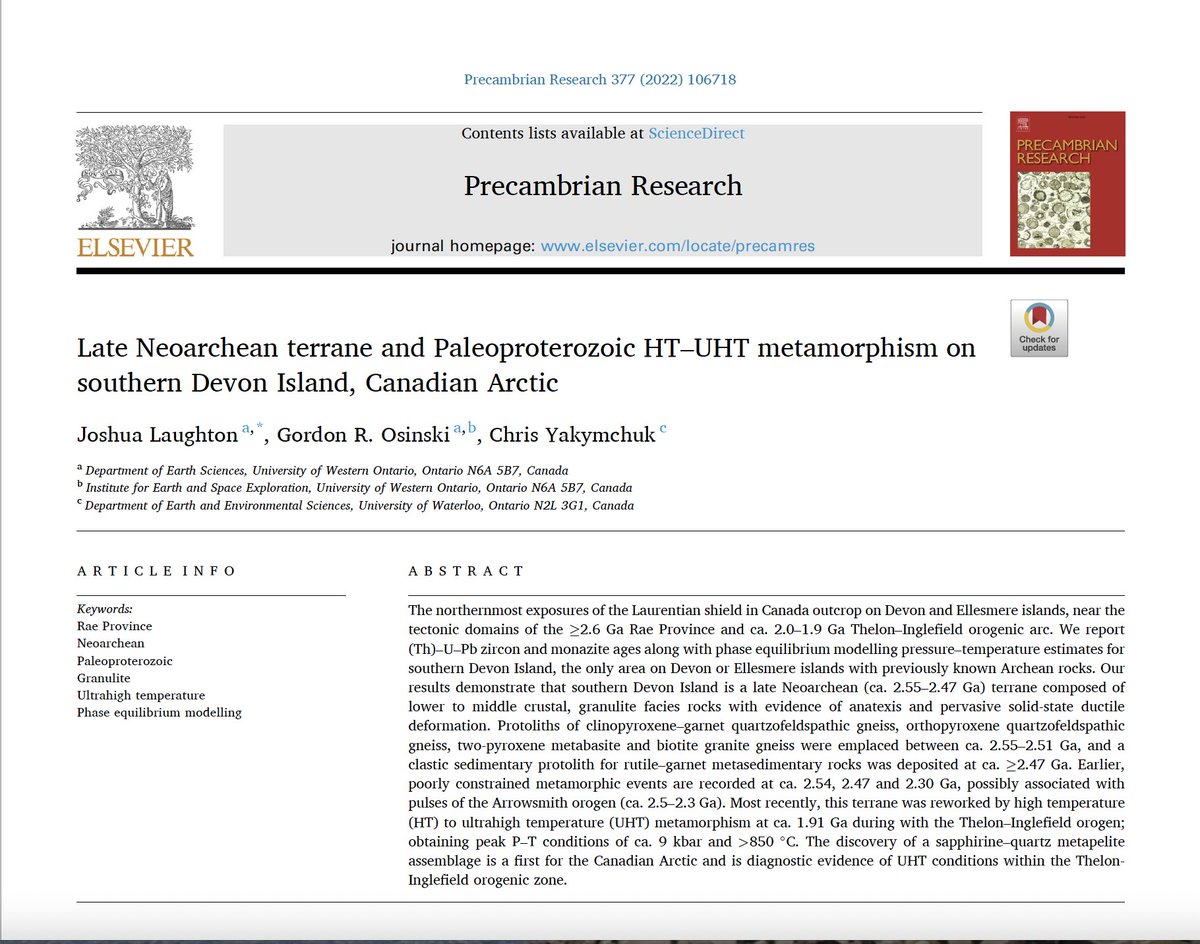 Gordon Oz Osinski (@drcrater) on Twitter photo Check out this new publication by my #PhD student <a href="/JoshuaLaughton/">Joshua Laughton</a> on the Precambrian #geology of #DevonIsland in the 🇨🇦 #Arctic authors.elsevier.com/c/1f6Qv14fdG~J… #PrecambrianResearch <a href="/westernuEarth/">Earth Sciences</a> Check out this new publication by my #PhD student <a href="/JoshuaLaughton/">Joshua Laughton</a> on the Precambrian #geology of #DevonIsland in the 🇨🇦 #Arctic authors.elsevier.com/c/1f6Qv14fdG~J… #PrecambrianResearch <a href="/westernuEarth/">Earth Sciences</a>