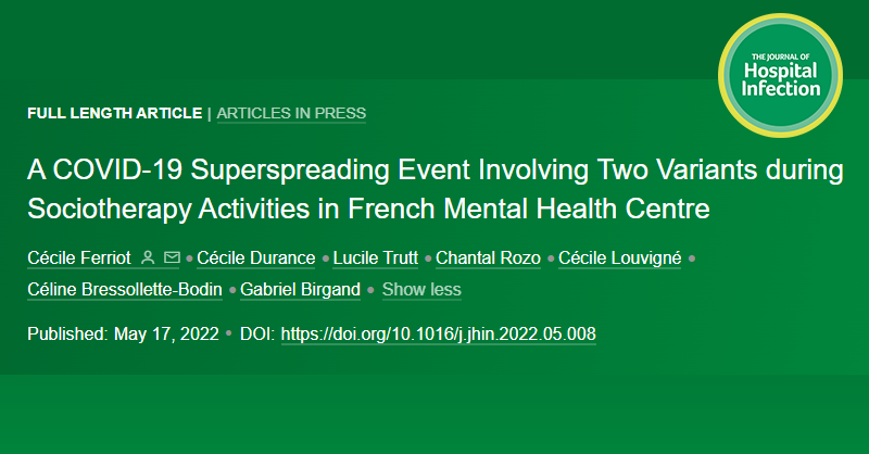jhieditor's tweet image. A #COVID19 superspreading event during sociotherapy activities highlighted the risk of choirs for transmission in #mentalhealth centres & the community. Simultaneous identification of 2 variants of #SARSCoV2 illustrated their different spreading abilities
ow.ly/x6Wi50JaZtN