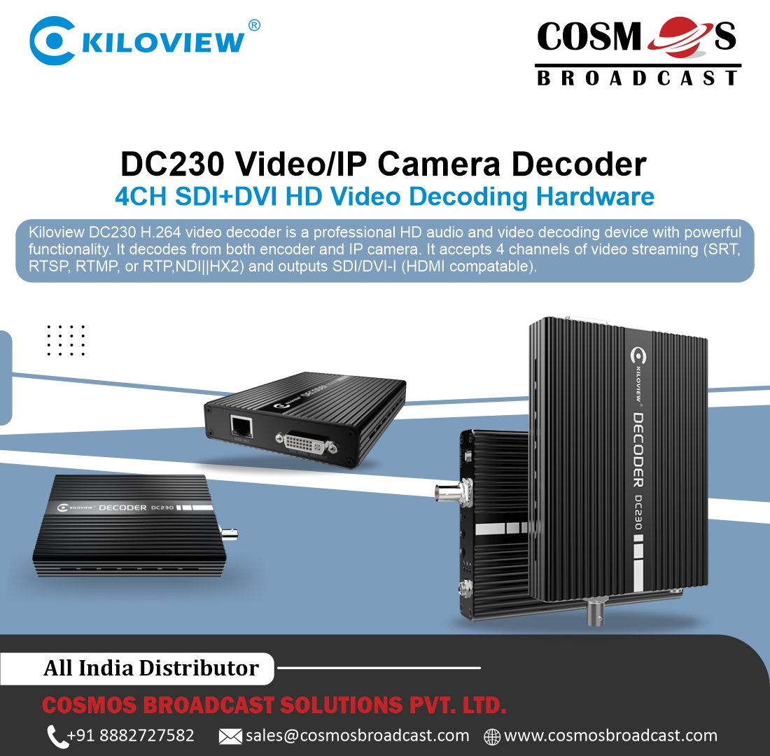 PvtCosmos's tweet photo. DC230 Video/IP Camera Decoder
4CH SDI+DVI HD Video Decoding Hardware.
.
.
#cosmos #cosmosbroadcast #kiloview #DC230 #HD #Audio #NDI #SRT #HDMI #Video #Videodecoder #professional #encoding #decoding #IP #camera #Multichannel https://t.co/RtWY9MHXD7