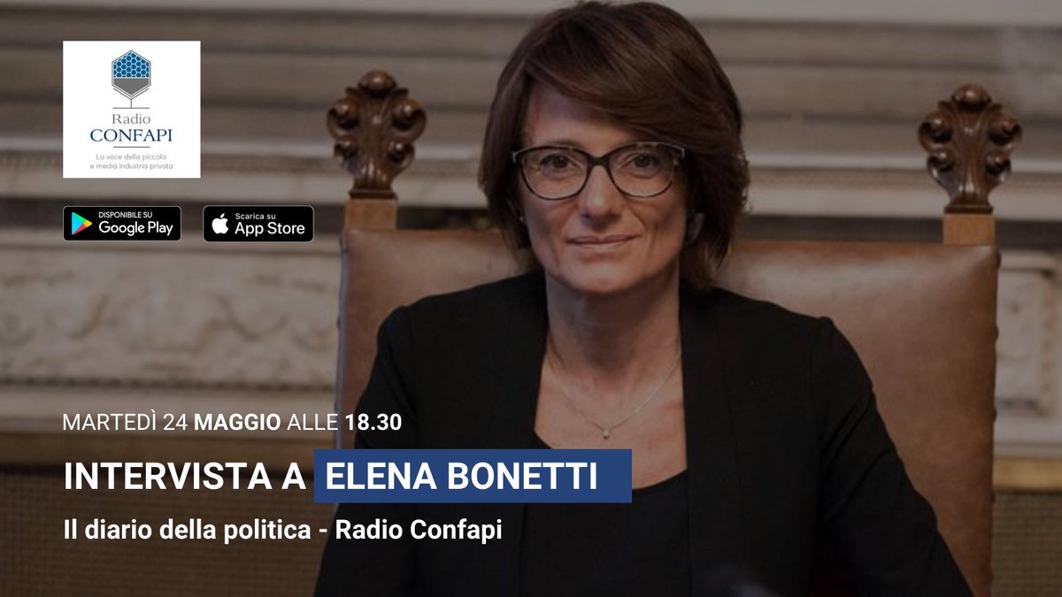 Confapi's tweet photo. Il ministro per le Pari opportunità e la Famiglia, @elenabonetti questa sera a #RadioConfapi. L'intervista, realizzata da Maria Latella andrà in onda alle 18.30.
Per ascoltarci, scarica l'app su Apple Store e Google Play.
👉 https://t.co/6ZDjIDPc9O
👉 https://t.co/ftPIiPWJhF https://t.co/t7IYyKfVrS