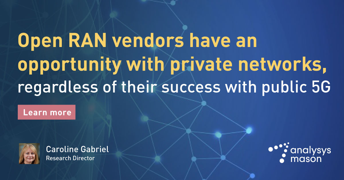 The growth in the use of private cellular networks provides the first opportunity for Open RAN to achieve commercial scale: analysysmason.com/research/conte…