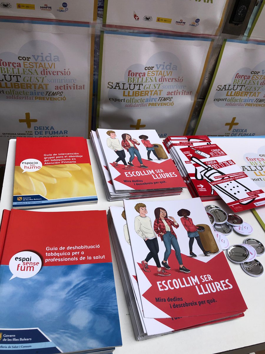 Santa Catalina per la "Salut sense tabac"
Taula informativa tot el dematí
#perlasalut #contraeltabaquisme #ambajuda #tupots