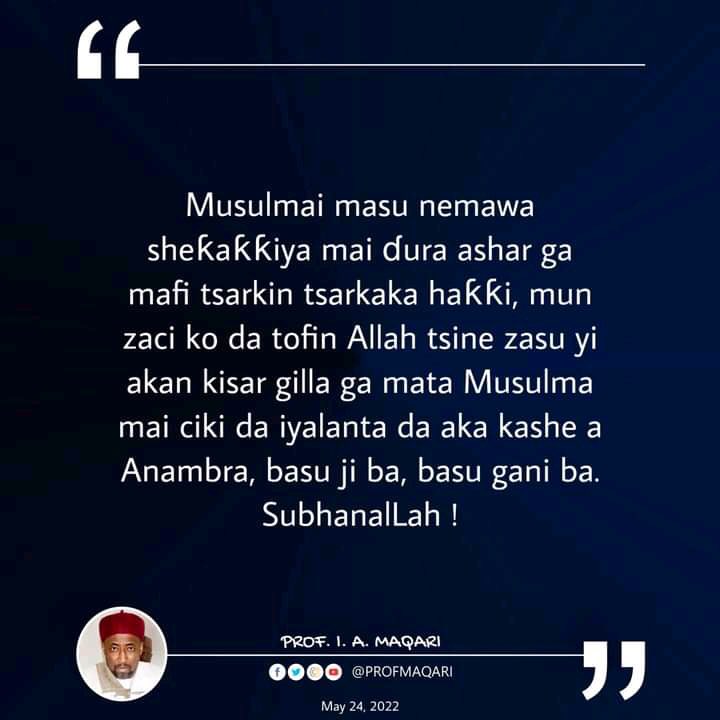 Prof. Ibrahim Maqari tweet media