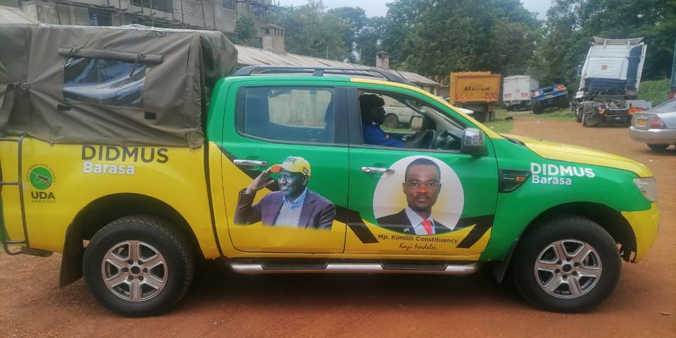 NationBreaking's tweet photo. POLICE LOOKING for MP Didmus Barasa for branding CDF vehicle with his photo and UDA colours; GK number plates also swapped. 
https://t.co/A6NDalY9Me https://t.co/rIBuOOFfhS