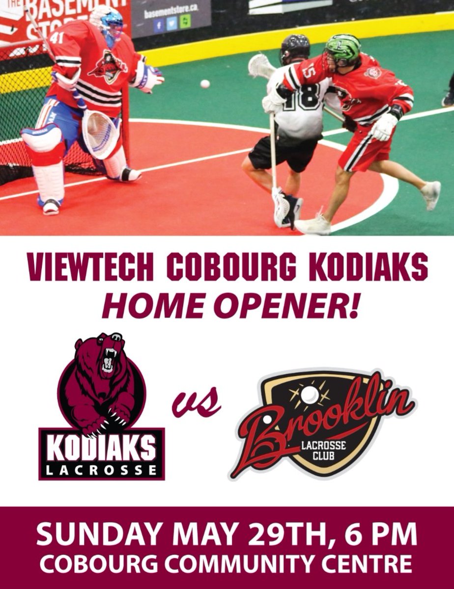 <a href="/yourtvnland/">yourTV Northumberland</a> <a href="/NemesisLacrosse/">Northumberland Lacrosse (Nemesis)</a> <a href="/north_news/">Northumberland News</a> <a href="/Cobourg_CCC/">Cobourg Community Centre (CCC)</a> <a href="/CougarsHockey/">Cobourg Cougars</a> <a href="/TownofCobourg/">Town of Cobourg</a> <a href="/ExpCobourg/">Experience Cobourg</a> <a href="/TotalSportsNor/">Total Sports Northumberland</a> <a href="/Nthld_County/">Northumberland County</a> Home opener Sunday May 29th vs <a href="/BrooklinLC/">Brooklin Lacrosse Club</a>