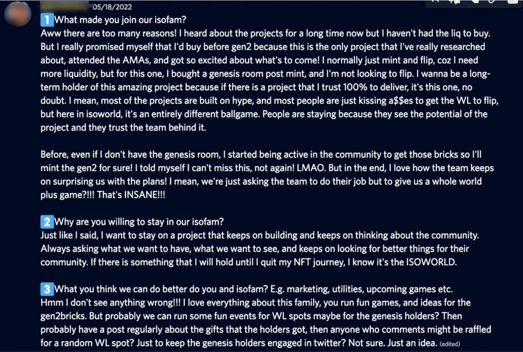 "Hold Isoworld till the end of my NFT journey"😍😍

IsoWorld is with your incredible NFT journey. Should we have IsoWorld holders' Twitter engagement campaign?💪