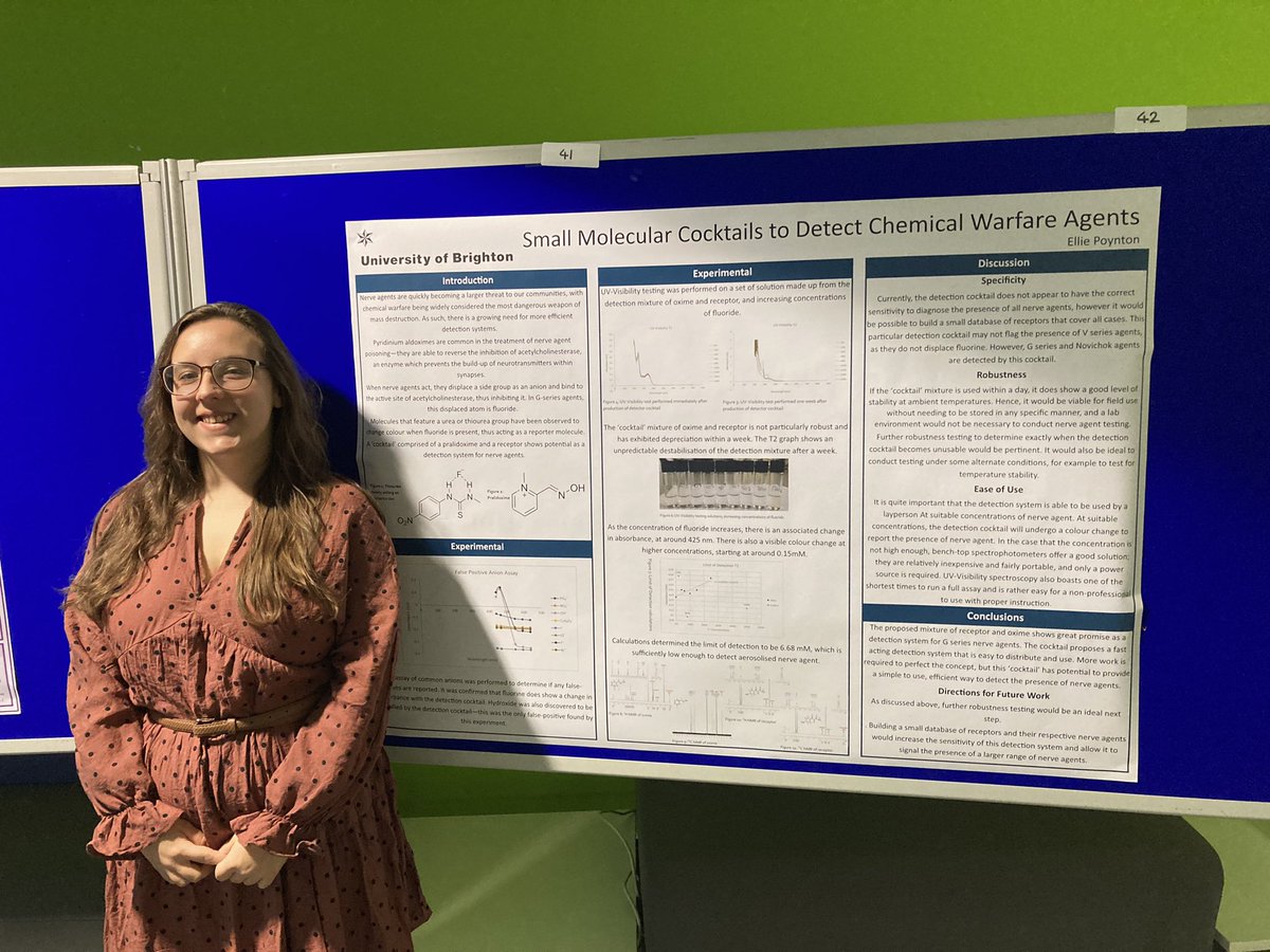 MChem research poster day today. Great work presented in fluorination catalysts and small molecule nerve agent detection. Thanks to Joanna &amp; Ellie for letting me share your pictures. #studentresearchers
