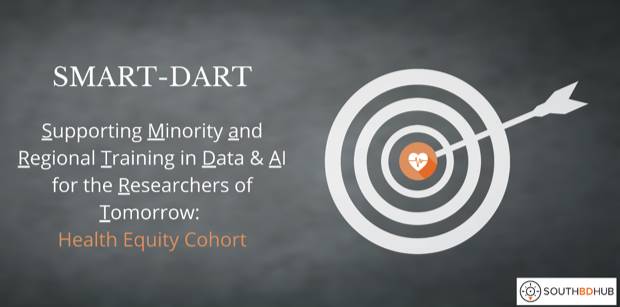 SouthBigDataHub's tweet photo. "The #SBDH will host the Supporting Minority and #RegionalTraining in #Data & #AI for Researchers of Tomorrow (#SMARTDART) ten-week #healthequity cohort, beginning in September 2022. #datascience #healthdata
Applications are due on June 3: https://t.co/aEKV4DjSgq https://t.co/1HxWeYTLA0