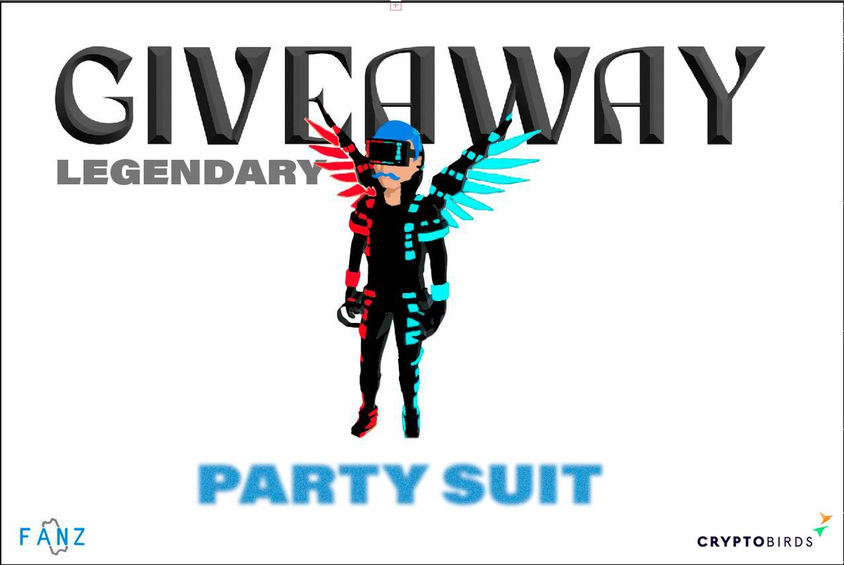 📢The world’s first web 3 metaverse event management and NFT ticketing platform is here!

<a href="/FanzEvents/">Fanz</a>  ‼️ 🎟️

#NFTGiveaways 🔥
Win: ✨3x Party Suit Wearable

3 Winners🏆
✅❤️+ RT
✅Follow <a href="/FanzEvents/">Fanz</a> &amp; <a href="/CryptoBirds/">CryptoBirds 🚀</a>
✅Tag 3 Friends