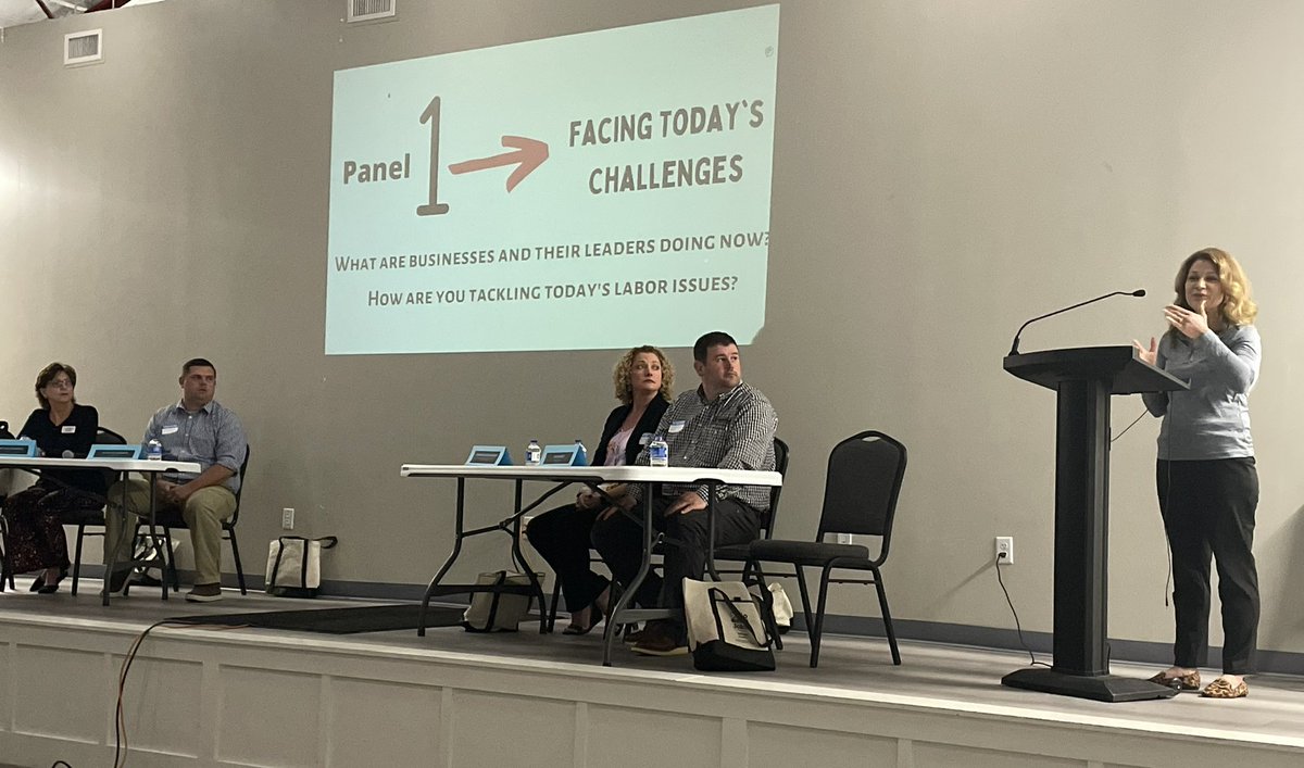 wisecupbryson's tweet photo. @Ohio_SE Talent Manager Kara  Willis talks “How are you tackling today’s labor issues?” with panelists at the Workforce Symposium in @JacksonCountyOH https://t.co/m3jLivPtEz