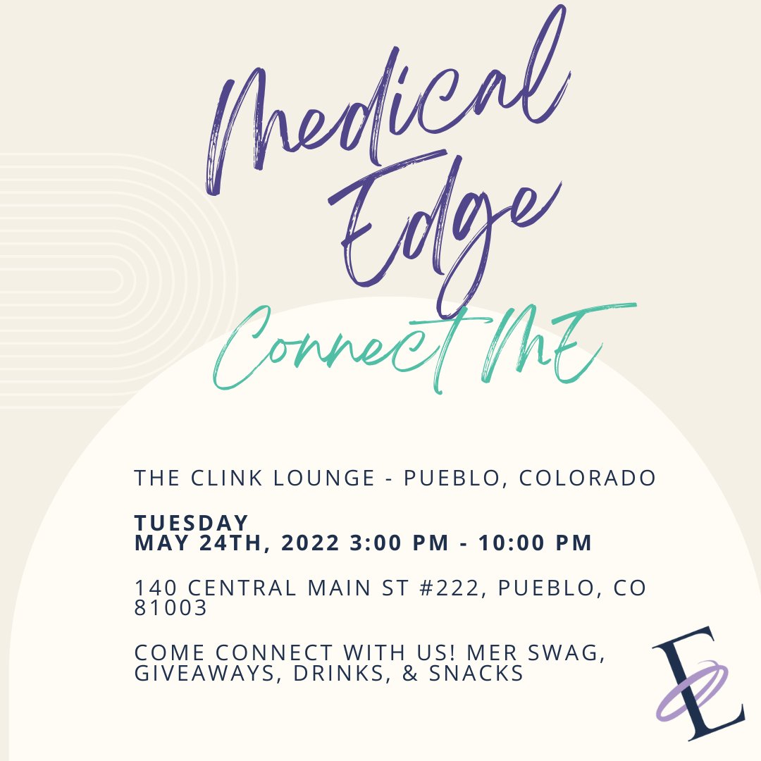 Medical_Edge's tweet photo. Pueblo, Colorado! The MER team is here and want to meet you. Come out and connect with us at the Clink Lounge. We will have MER swag and a GIVEAWAY for you!!
We can't wait to see you all!
#MedicalEdge #connectedincaring #findyourEDGE #PuebloCO #Event https://t.co/w6nOFGamOd