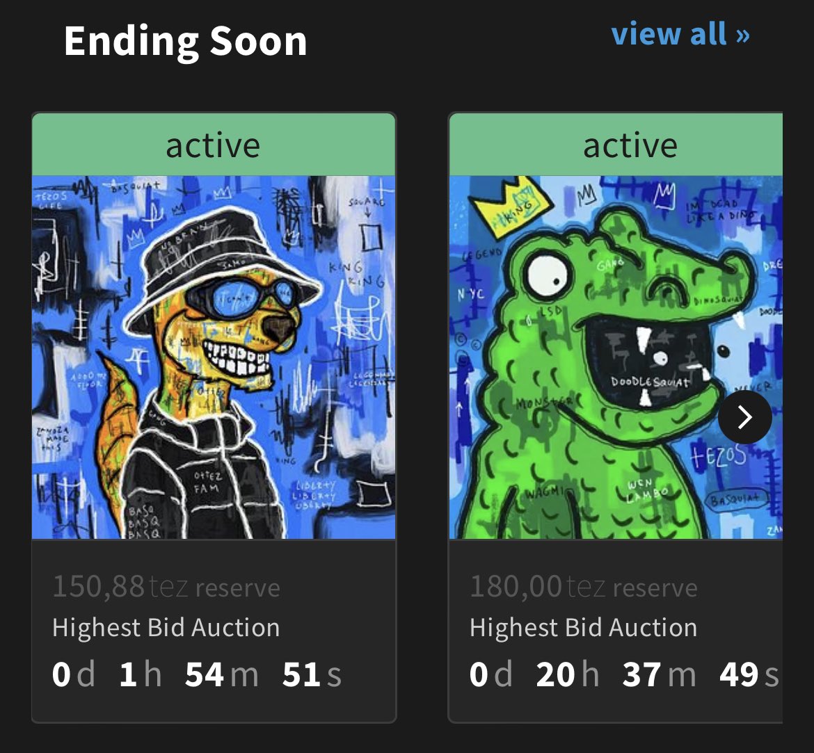 GM !! 

2 auction are live for 2 legendary Doodsquiat 👀

Don’t miss this 🔥