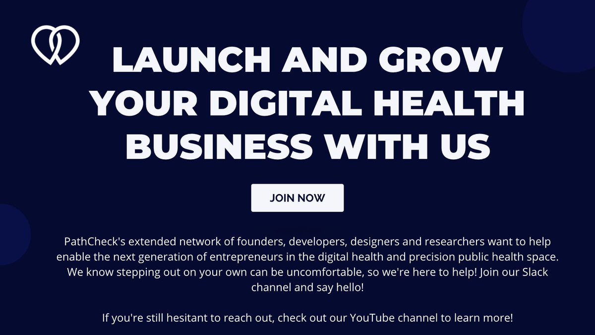 PathCheck_fnd's tweet photo. Are you thinking about building a digital health company? Healthtech is among the most rapidly growing industries right now.

Our network of founders, developers, and designers are here to help. Join our slack channel and say hello!  https://t.co/J6cn5Xdwi2 https://t.co/5EirNIkldV