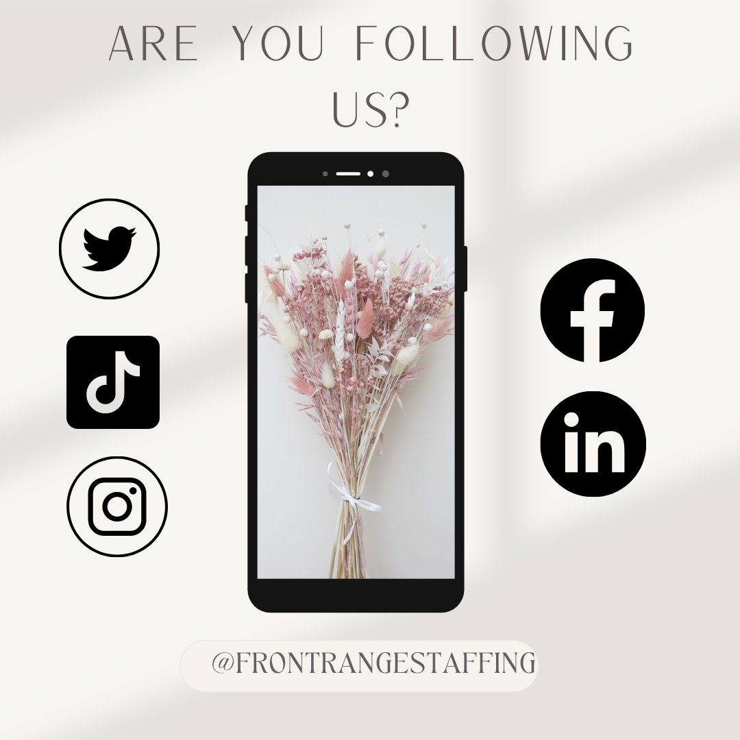 Follow us on social media platforms to stay updated on current jobs, news, and more! #follow #colorado #coloradosprings #719 #staffing #coloradostaffing #asa #hiring #jobseekers #staffingagency #coloradosmallbusinessnetwork #coloradosmallbiz #coloradospringslocalbusiness