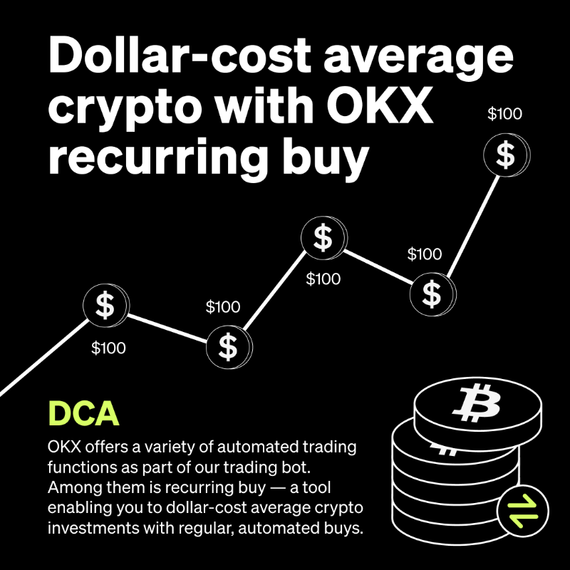 okx's tweet photo. 🤖 #OKX's trading bot offers a variety of automated trading functions.

📊 Learn how to do Dollar-cost averaging with #OKX recurring buy bot

Learn more on #OKXLearn ⤵️