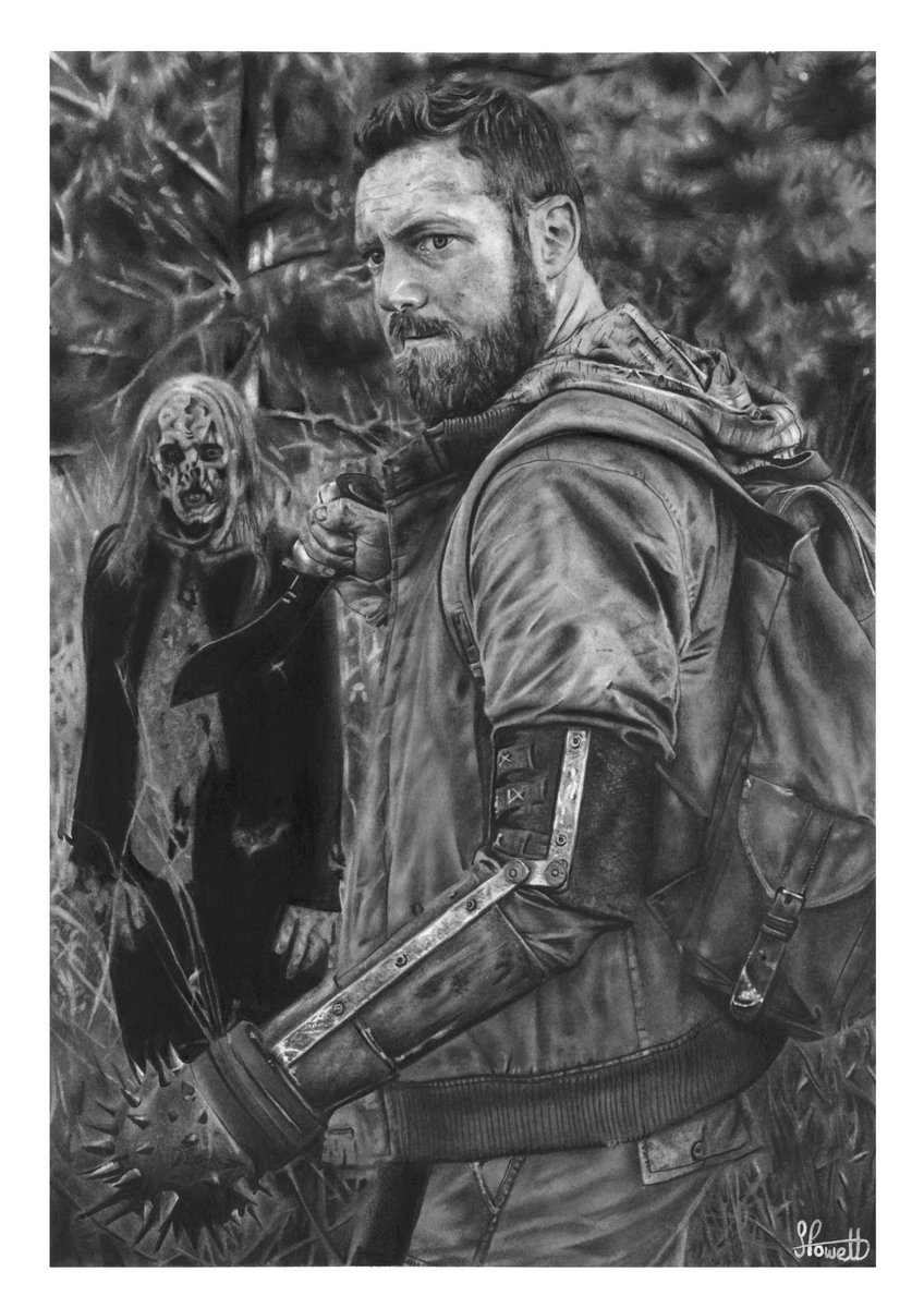 SiPIllustration's tweet photo. Phew! 🥵 With @MCMComicCon this week I'm chuffed to get my Aaron - @RossMarquand from @WalkingDead_AMC  charcoal pencil drawing finished Live on @twitch! I'll be in Artist Alley (B-23) all 3 days, would love Ross to see this &amp; even gift it to him. Prints will also be available!👍🏻 https://t.co/1tW3rv99cp