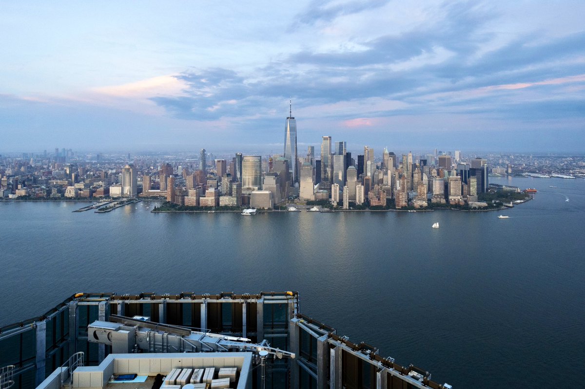 Looking across the water to Manhattan during blue hour