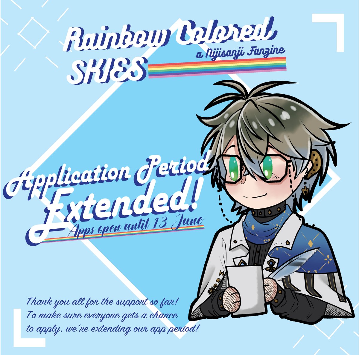 Nijisanji Fanzine๐RCS๐ activities concluded (@rcs_2434zine) on Twitter photo support by ๐
๐๐๐๐ ๐๐ฅ๐ฃ๐๐๐ฆ๐ฅ๐ ๐ฃ ๐๐ก๐ก๐ค ๐๐ฉ๐ฅ๐๐๐๐๐๐๐
๐๐Rainbow Colored Skies, a Nijisanji Fanzine, is looking for artists and writers!๐๐
โๅฝกโ
ๅฝกโๅฝกโ
ๅฝก
๐๐๐๐ก๐ก๐๐ช ๐๐๐ฃ๐๐๐
๐forms.gle/ExM3Sf56sKqzDXโฆ๐
#NIJISANJI_EN #nijitwt #ใซใใใใ #NIJIArt support by ๐
๐๐๐๐ ๐๐ฅ๐ฃ๐๐๐ฆ๐ฅ๐ ๐ฃ ๐๐ก๐ก๐ค ๐๐ฉ๐ฅ๐๐๐๐๐๐๐
๐๐Rainbow Colored Skies, a Nijisanji Fanzine, is looking for artists and writers!๐๐
โๅฝกโ
ๅฝกโๅฝกโ
ๅฝก
๐๐๐๐ก๐ก๐๐ช ๐๐๐ฃ๐๐๐
๐forms.gle/ExM3Sf56sKqzDXโฆ๐
#NIJISANJI_EN #nijitwt #ใซใใใใ #NIJIArt