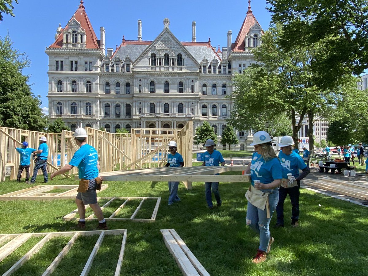 DonnaLupardo's tweet photo. It’s #CapitolBuildDay  in Albany. Thank you @Habitat_org volunteers for all you do. This house will be going to Glens Falls. 🏠 https://t.co/eKnRvIhZ8a