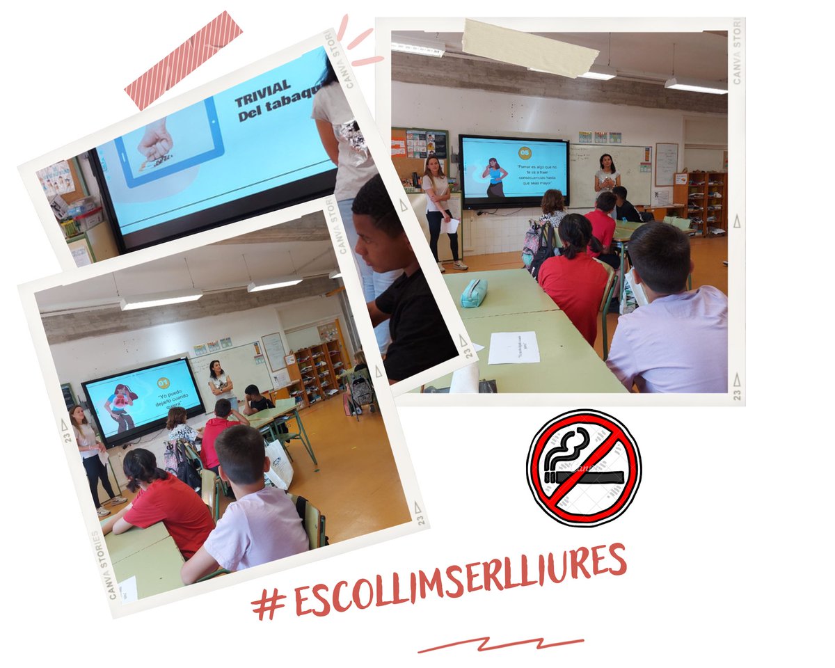 CS_SerraNord's tweet photo. Les nostres infermeres Eugenia i Gisela han estat con alumnes de 6° primària del #CEIPEsPuig treballant prevenció del tabaquisme. Analitzem #mitosyrealidades i hem après jugant al #trivialdeltabaquismo #escollimserlliures
#setmanasensefumapmallorca
#apambtu #enfermeríacomunitaria https://t.co/8r2cAgAn2T