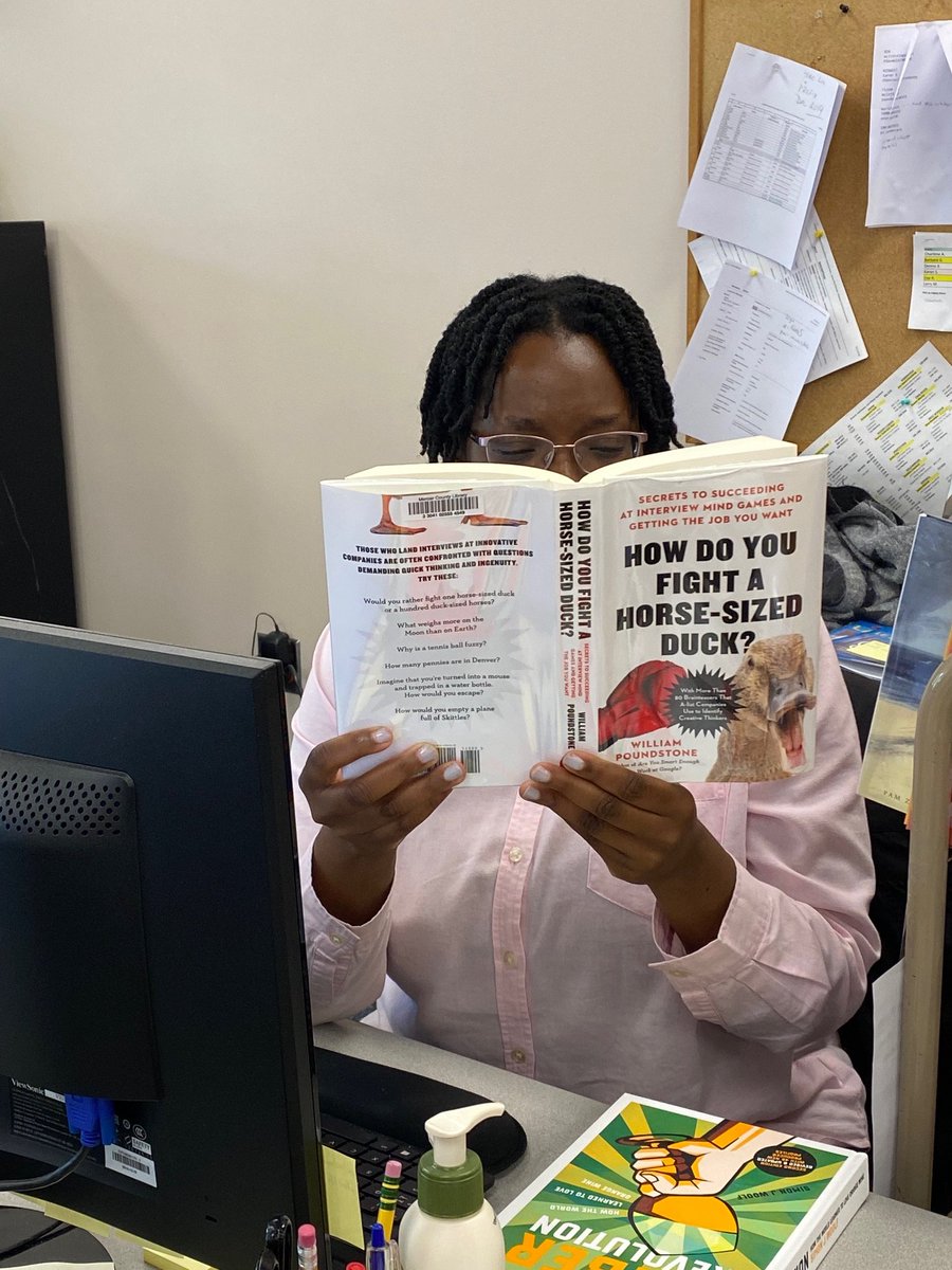 mclsnj's tweet photo. Another staff member, Shanna, has been #caughtreading a #book with a cool cover!
Find "How Do You Fight A Horse-Sized Duck" in our catalog: https://t.co/sRnCm460Ra
#getcaughtreadingchallenge #getcaughtreadingmonth #njlibraries #nonfiction https://t.co/XXSQoJCI78